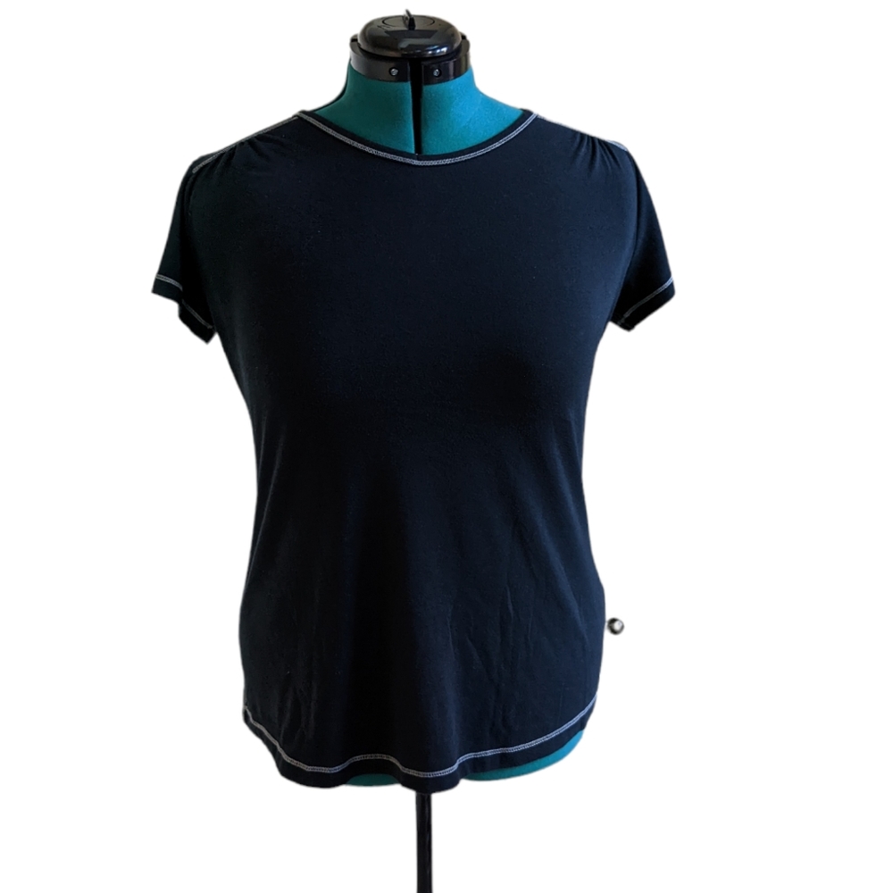 Columbia Black T-shirt with white stitches